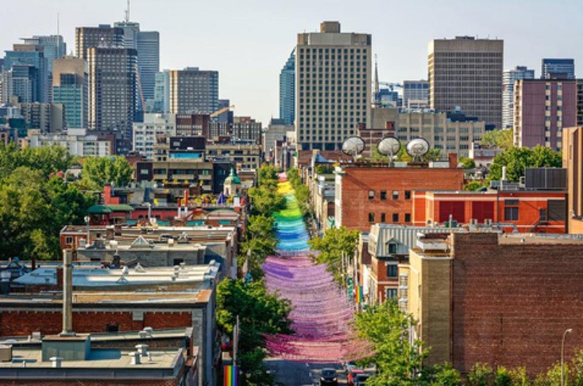 Con đường cầu vồng ở Montreal, Canada - quốc gia được đánh giá là an toàn nhất cho những du khách LGBT. Ảnh: Getty