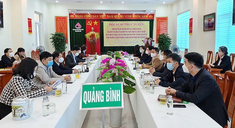 NHCSXH Quảng Bình họp trực tuyến triển khai cho vay phục hồi sản xuất, phát triển kinh tế theo Nghị quyết 11 của Chính phủ.