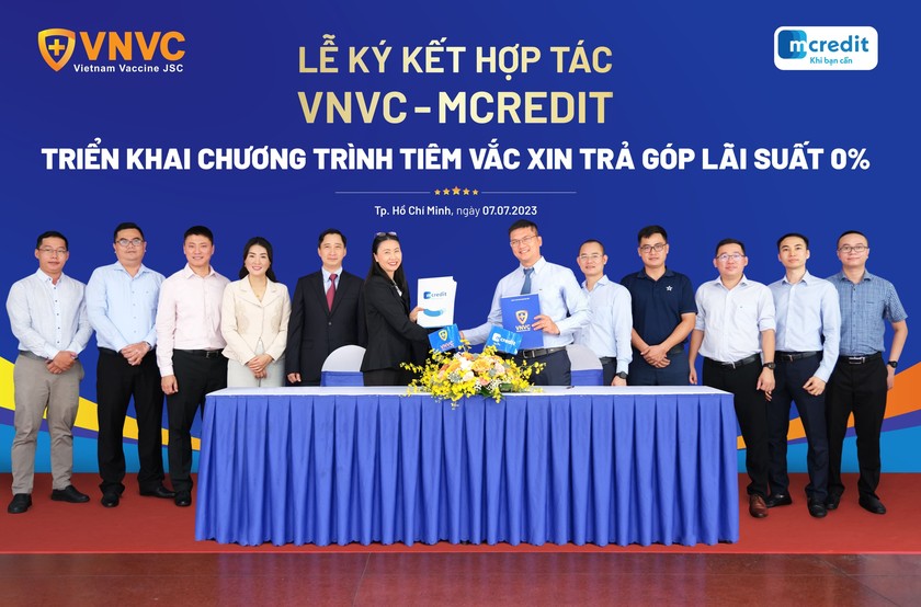 VNVC và Mcredit hợp tác triển khai chương trình tiêm vắc-xin trả góp lãi suất 0% từ ngày 07/07/2023.