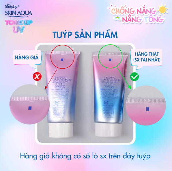 Làm sao để nhận biết Kem chống nắng Skin Aqua Tone Up UV thật