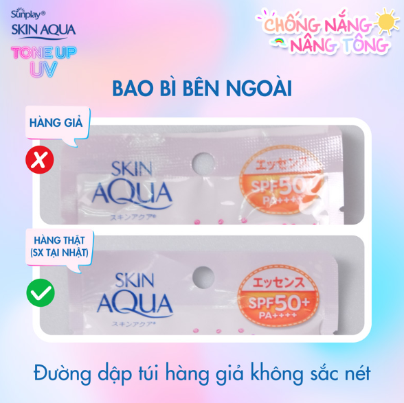 Làm sao để nhận biết Kem chống nắng Skin Aqua Tone Up UV thật