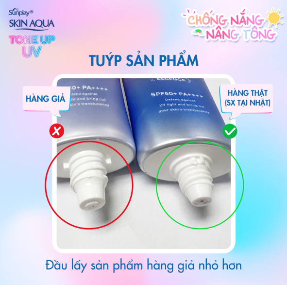 Làm sao để nhận biết Kem chống nắng Skin Aqua Tone Up UV thật