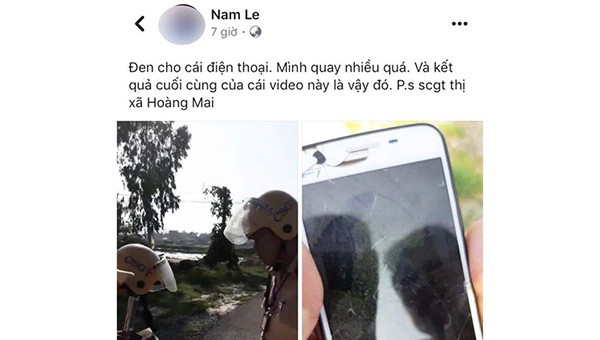 Clip đăng lên facebook tài khoản của Nam với nhiều bình luận xúc phạm lực lượng CSGT sau đó đã được gỡ bỏ. 