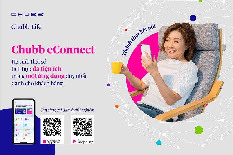 Ứng dụng kỹ thuật số Chubb eConnect mang nhiều tiện ích cho người dùng