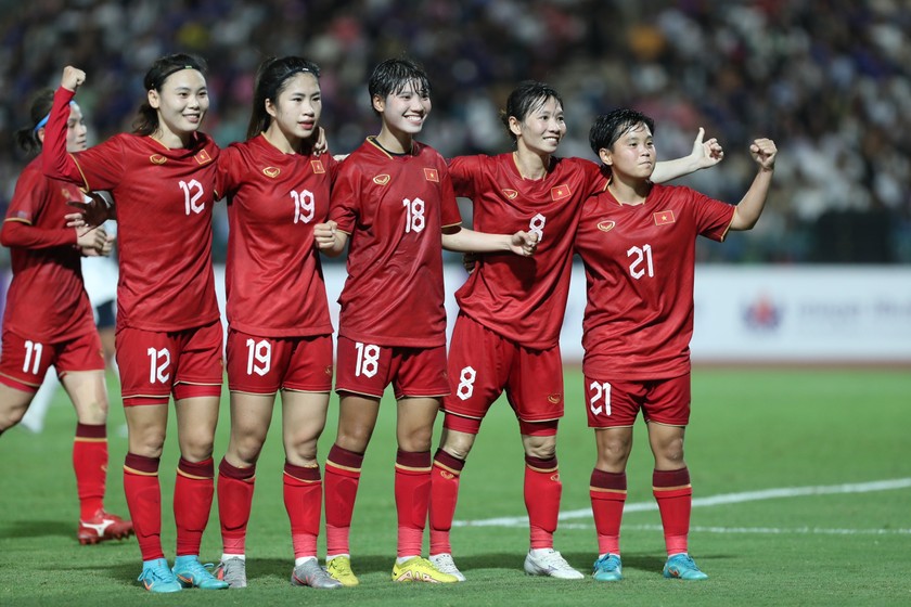 Các học trò của ông Mai Đức Chung đã tiến đến trận chung kết môn bóng đá nữ SEA Games 32. (ảnh VFF)