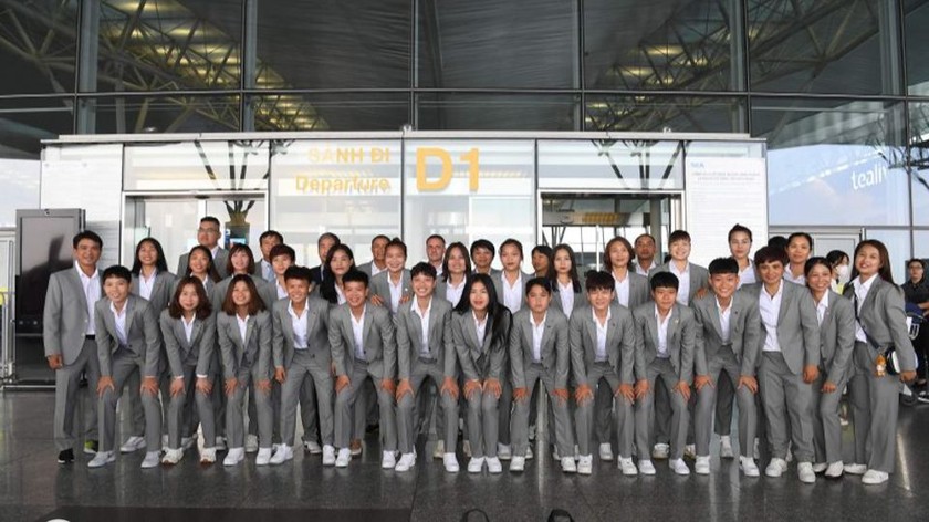 Đội tuyển nữ Việt Nam lên đường sang New Zealand (ảnh VFF)