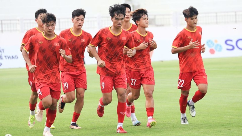 Các cầu thủ trẻ lứa U17 của Việt Nam tiếp tục có cơ hội thi đấu cọ xát với những đối thủ mạnh. ảnh VFF 