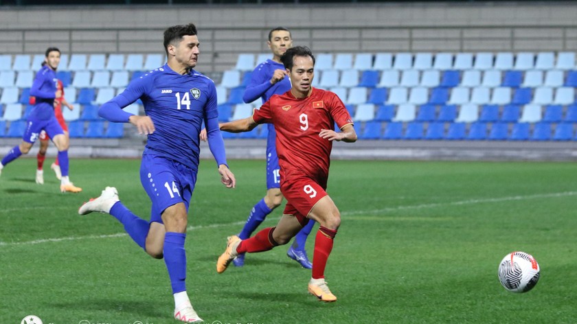 Đội tuyển Việt Nam không thể có điểm trước đối thủ mạnh hơn là Uzbekistan, ảnh VFF