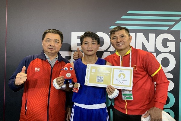 Võ Thị Kim Ánh xuất sắc giành tấm vé dự Paris 2024 cho Boxing Việt Nam. Ảnh: Cục TDTT 