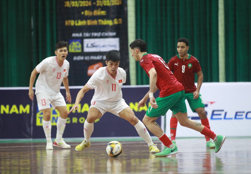 Futsal Việt Nam hoà Ma Rốc trong một trận đấu hấp dẫn, ảnh VFF