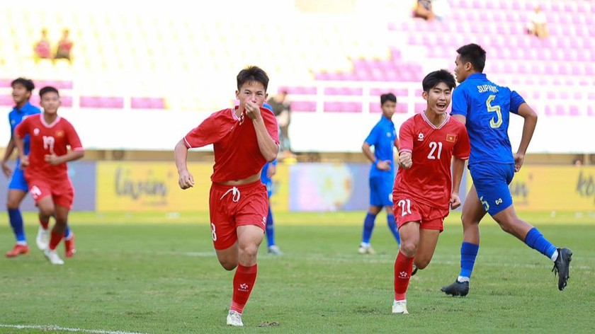 U16 Việt Nam không thể có mặt tại trận chung kết. Ảnh VFF