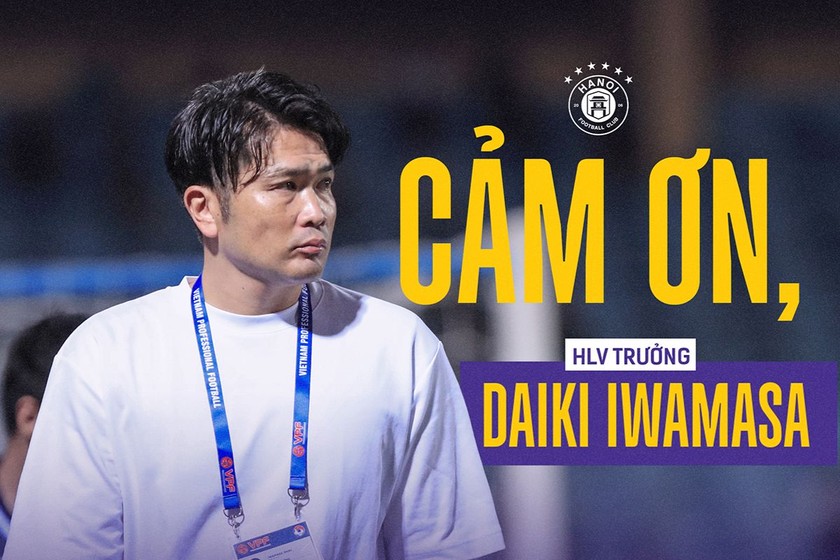 Huấn luyện viên Daiki Iwamasa đã chia tay Hà Nội FC (Ảnh Hà Nội FC)