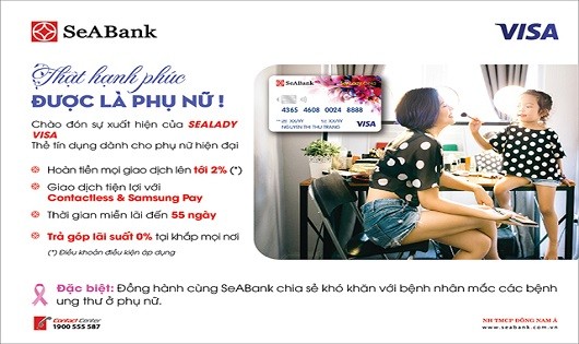 SeABank mắt thẻ SeALady Cashback Visa