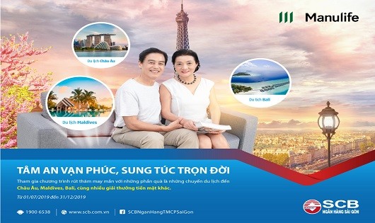 Cơ hội du lịch Châu Âu cùng với chương trình “Tâm an vạn phúc – Sung túc trọn đời”, của SCB