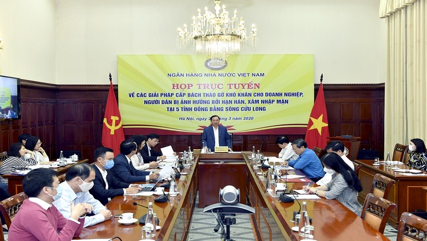 Phó Thổng đốc Đào Minh Tú chủ trì cuộc họp.