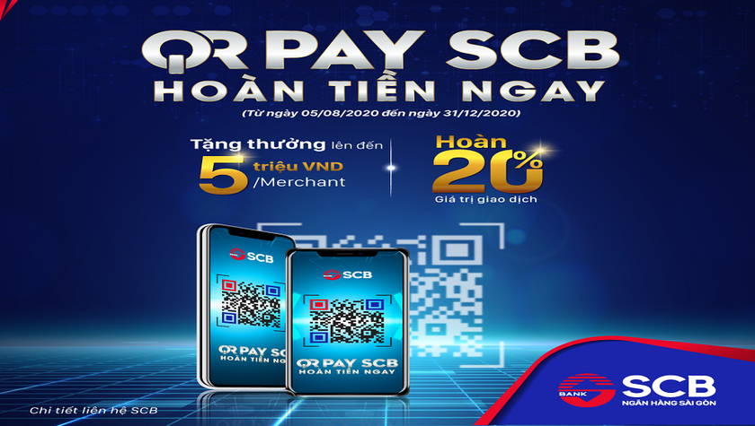 SCB triển khai chương trình “QR Pay - SCB hoàn tiền ngay” 