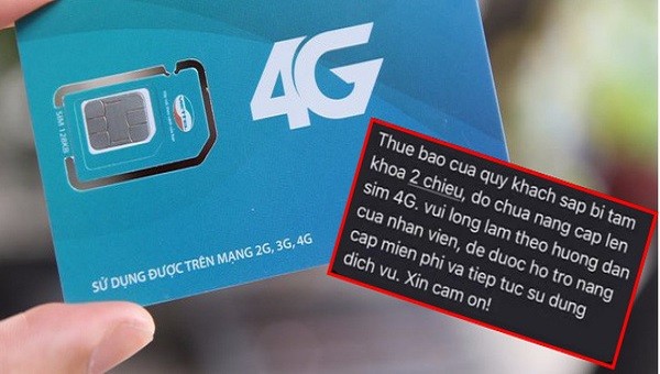 NTD cần cảnh giác trước chiêu thức giả mạo nhà mạng nâng cấp lên sim 4G để đánh cắp thông tin thẻ tín dụng.