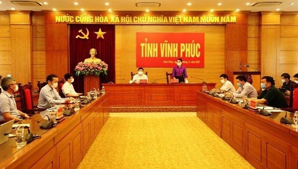 Vĩnh Phúc họp bàn các biện pháp phòng chống dịch tại các KCN. Ảnh: Khánh Linh.