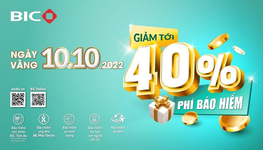 Ngày vàng 10.10.2022: BIC giảm tới 40% phí bảo hiểm