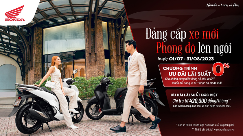 Honda Việt Nam khuyến mại trả góp lãi suất 0% hoặc lãi suất thấp cho khách hàng