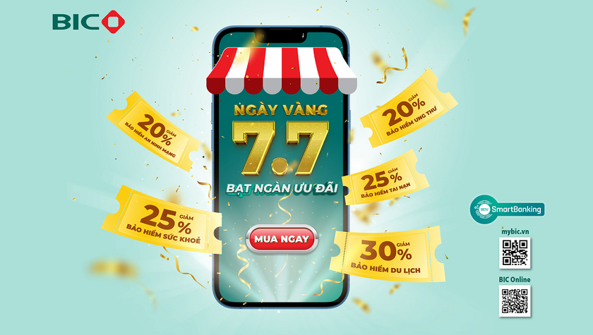 BIC ưu đãi tới 30% phí bảo hiểm trong ngày vàng 7/7/2023