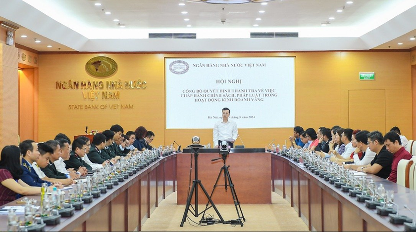 Phó Thống đốc NHNN Phạm Quang Dũng chủ trì buổi công bố. (ảnh: NHNN)