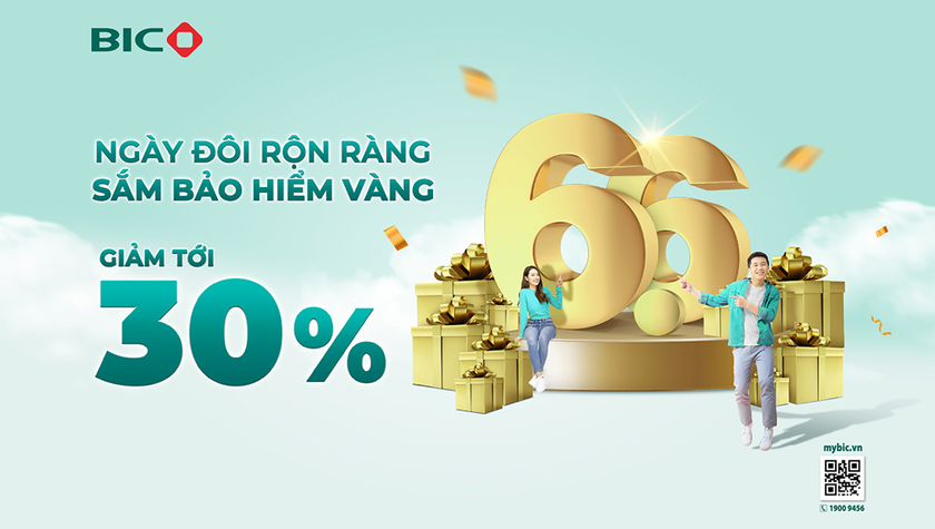 Ngày 06/06, BIC tặng ưu đãi vàng, giảm tới 30% phí bảo hiểm