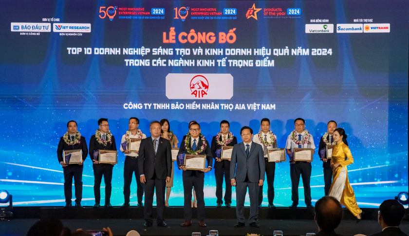 AIA Việt Nam được vinh danh trong “Top 10 Doanh nghiệp Sáng tạo và Kinh doanh hiệu quả năm 2024 - Ngành Bảo hiểm”