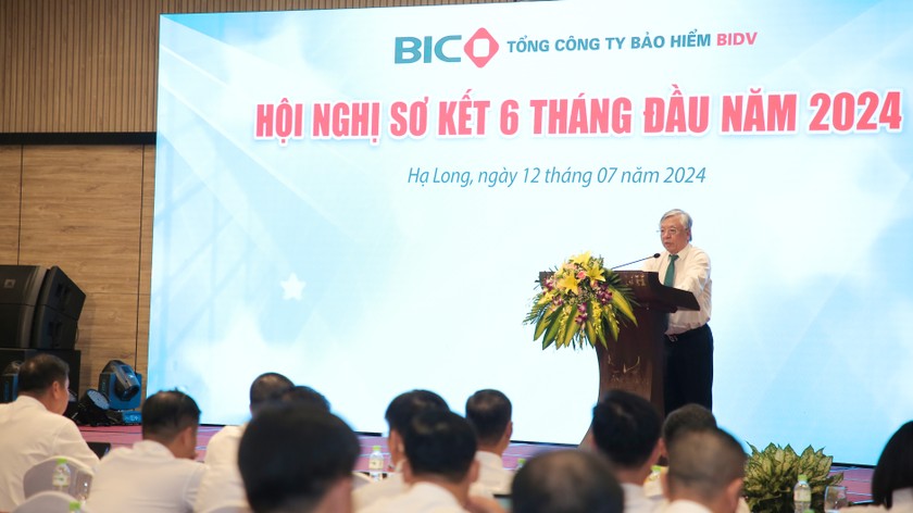 Chủ tịch HĐQT BIC Trần Xuân Hoàng phát biểu tại Hội nghị