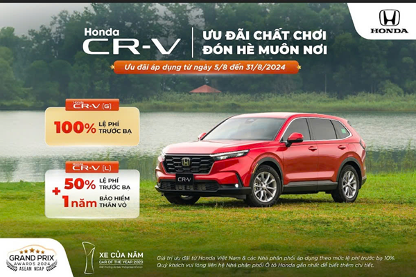 Honda Việt Nam ưu đãi cho khách hàng mua ô tô trong tháng 8