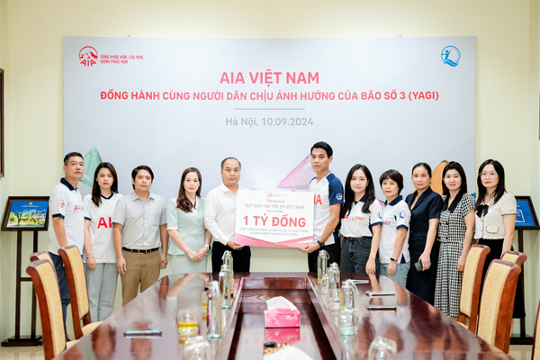 AIA Việt Nam đồng hành cùng 1.000 gia đình và trẻ em chịu ảnh hưởng của bão số 3 - Yagi