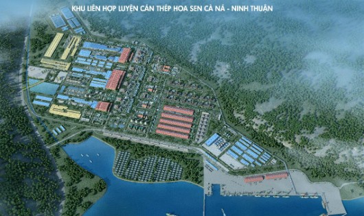 Sơ đồ phối cảnh Khu liên hợp luyện cán cán thép Hoa Sen Cà Ná – Ninh Thuận.