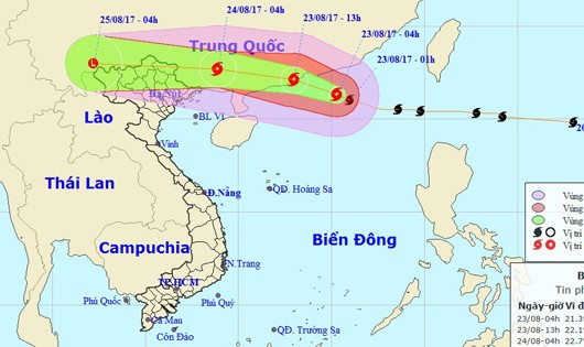 Bão giật cấp 15 hoành hành trên biển, nhiều vùng giáp Trung Quốc sắp mưa như trút