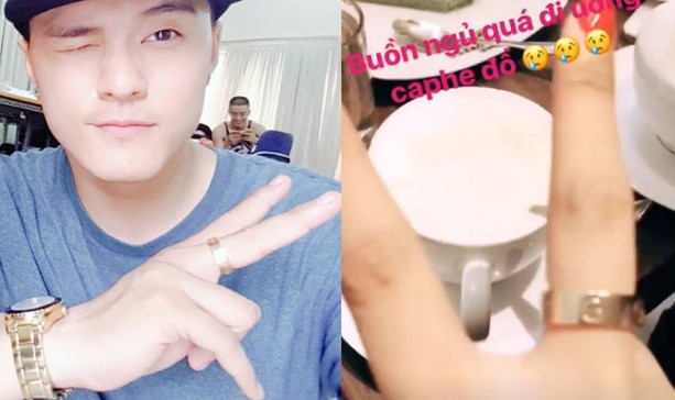 Hình ảnh chiếc nhẫn đôi xuất hiện trên cả hai trang instagram cá nhân của Lâm Vinh Hải và Linh Chi.