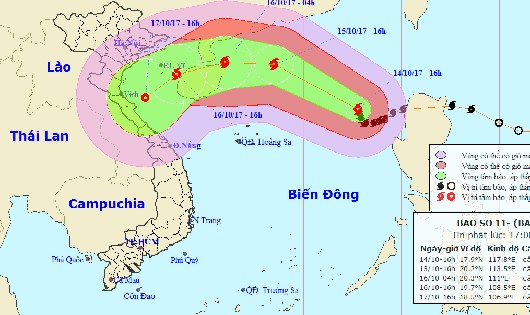 Bão tiếp tục tăng cấp, biển Quảng Ninh đến Quảng Ngãi động rất mạnh