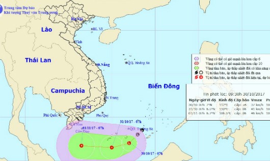 Áp thấp mạnh trên biển ảnh hưởng xấu tới thời tiết miền Nam