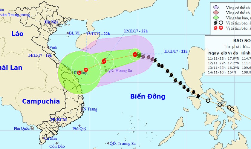 Bão số 13 đang tiến gần Hoàng Sa, diễn biến còn phức tạp