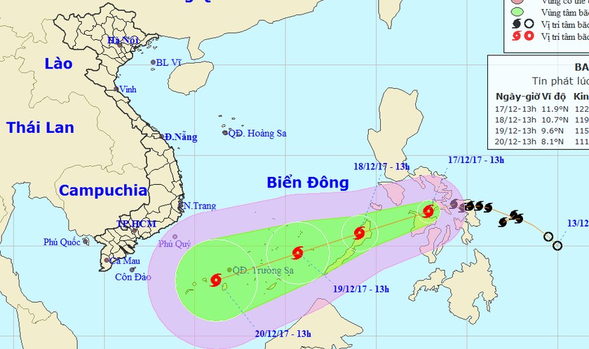 Bão giật cấp 11 sắp đổ bộ Biển Đông