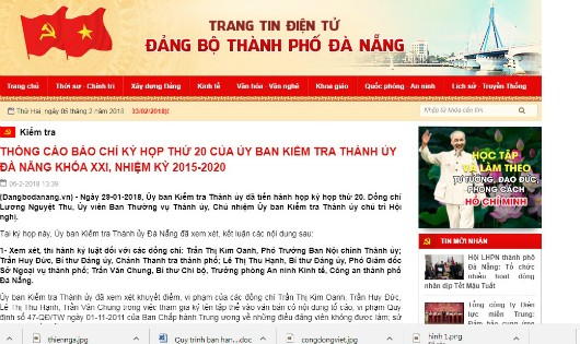 Kỷ luật 5 cán bộ lãnh đạo Sở, ngành Đà Nẵng