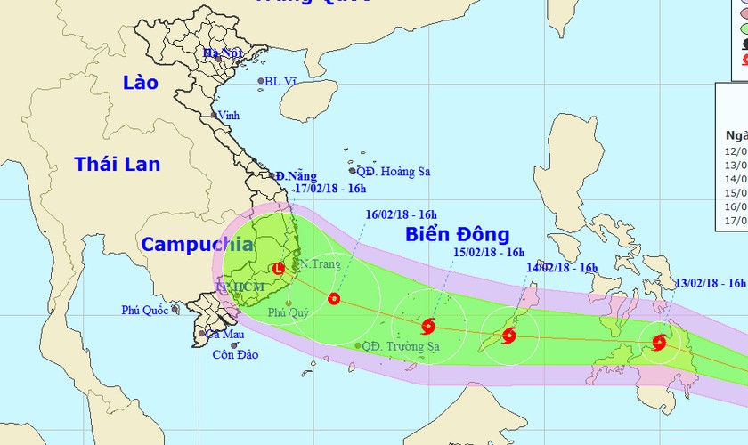 Bão đang tiến nhanh về phía Trường Sa, khả năng ảnh hưởng đất liền 30 Tết