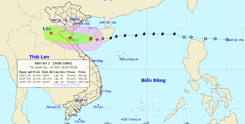 Bão đi vào Vịnh Bắc Bộ, chiều nay nhiều tỉnh mưa rất to