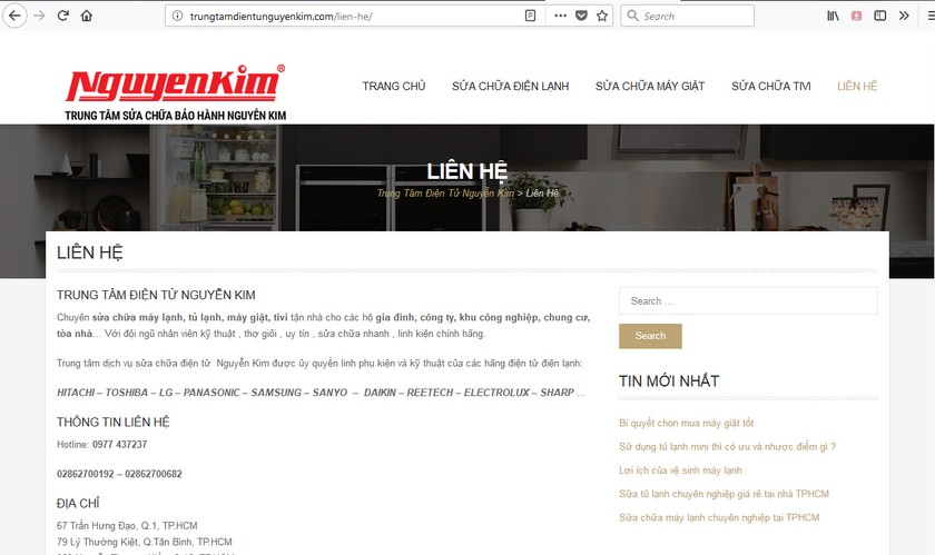 Ảnh chụp màn hình 1 trang web giả mạo nhãn hiệu, doanh nghiệp .