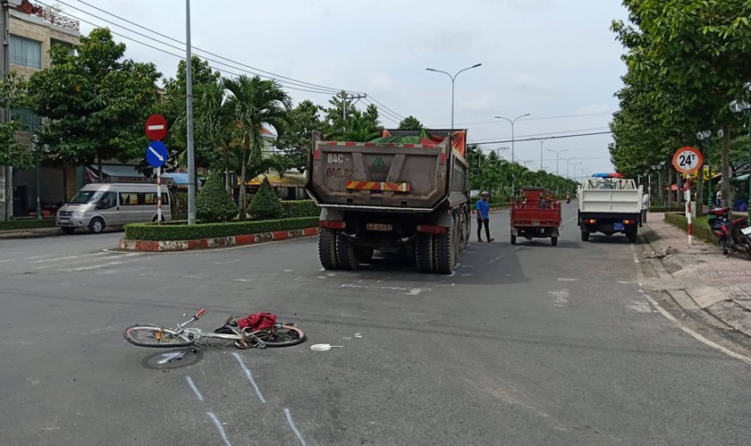 Hiện trường vụ tai nạn. Ảnh: Công an tỉnh Vĩnh Long