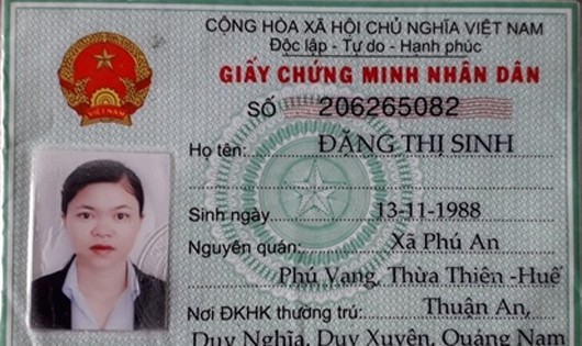 CMTND của Đặng Thị Sinh.