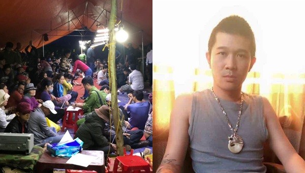 Hiện trường sòng bạc bị triệt phá và chân dung Nguyễn Mạnh Hùng, nghi phạm tổ chức sòng bạc (hình trên facebook).