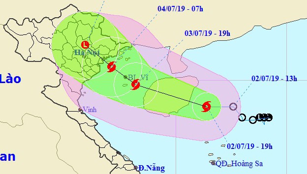 Bão giật cấp 11 hoành hành Biển Đông, tâm hướng về Quảng Ninh - Hải Phòng