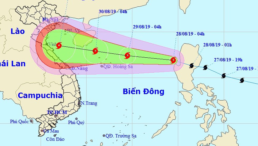 Bão hoành hành Biển Đông, không ngừng tăng cấp hướng vào Quảng Ninh - Phú Yên