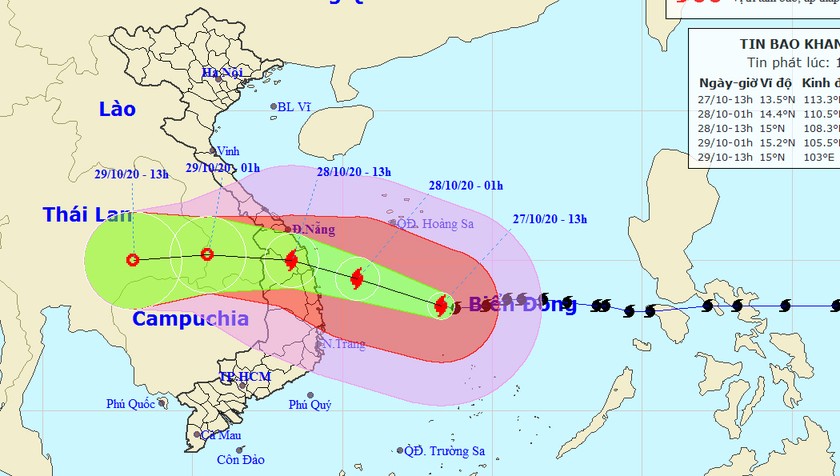 Bão vẫn giật cấp 15 khi đổ bộ Đà Nẵng - Phú Yên, quân đội và công an sẵn sàng hỗ trợ dân ứng phó