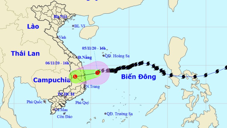 Bão suy yếu thành áp thấp nhiệt đới trên biển, sắp đi vào Quảng Ngãi - Phú Yên