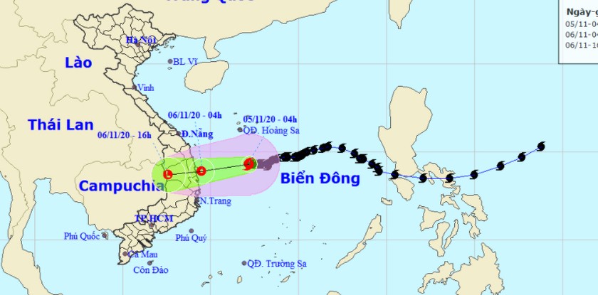 Bão suy yếu thành áp thấp nhiệt đới trước khi vào bờ, 'dội mưa' xuống miền Trung